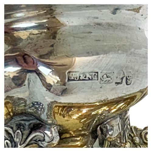 CUATRO SALSERAS DE PLATA INGLESA DE FINALES DEL SIGLO XIX