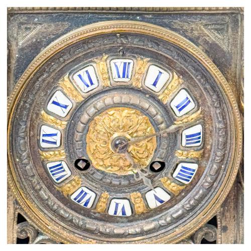 RELOJ FRANCÉS DE CHIMENEA DE FLES. DEL S.XIX