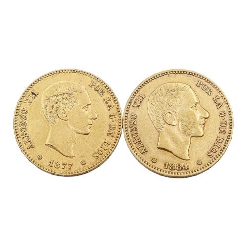 DOS MONEDAS DE ALFONSO XII