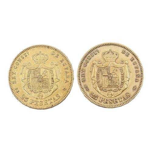 DOS MONEDAS DE ALFONSO XII