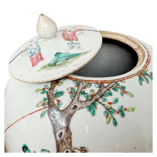 PAREJA DE TIBORS DE PORCELANA CHINA DE FINALES S. XIX