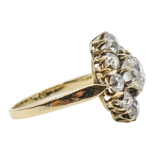 SORTIJA ROSETÓN CON DIAMANTES DE PPS. DEL S.XX