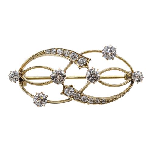BROCHE CON DIAMANTES DE PPS. DEL S.XX