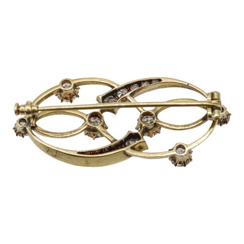 BROCHE CON DIAMANTES DE PPS. DEL S.XX