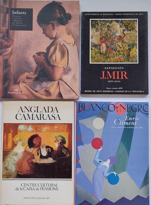 CUATRO OBRAS SOBRE PINTORES CATALANES Y OTROS.   