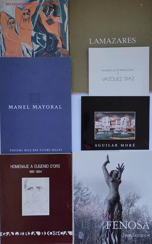 LOTE DE 7 LIBROS Y CATÁLOGOS DE PINTURA Y ESCULTURA.