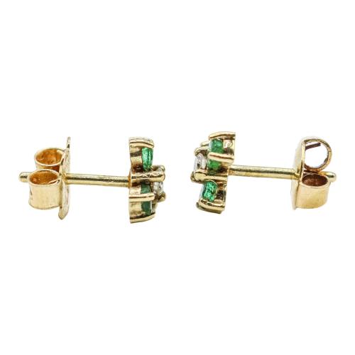PENDIENTES CON ESMERALDAS Y BRILLANTES