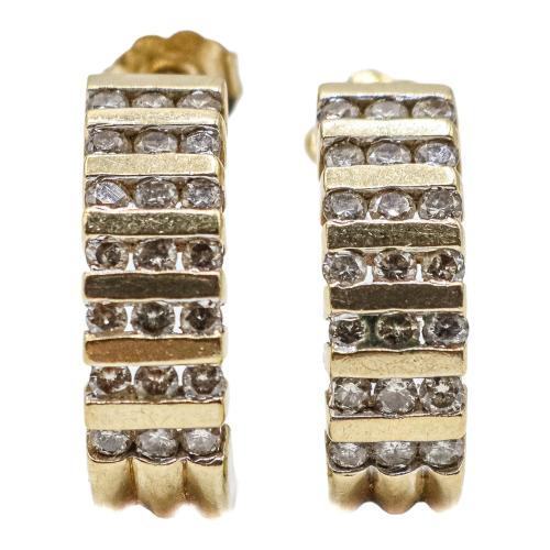 PENDIENTES MEDIA CRIOLLA CON BRILLANTES
