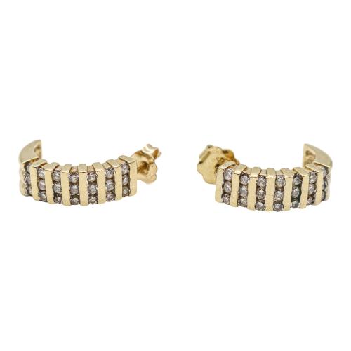 PENDIENTES MEDIA CRIOLLA CON BRILLANTES
