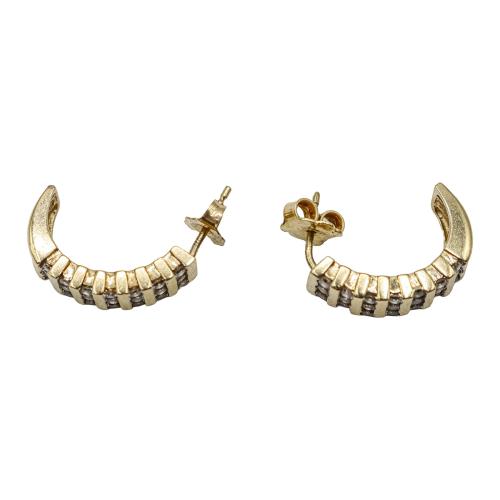 PENDIENTES MEDIA CRIOLLA CON BRILLANTES