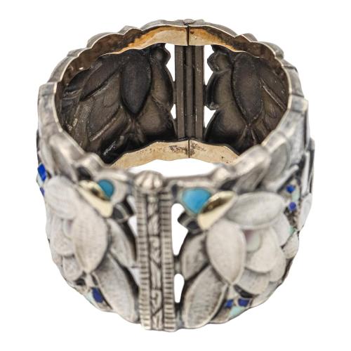 PULSERA ART DECÓ CON ESMALTES, AÑOS 30