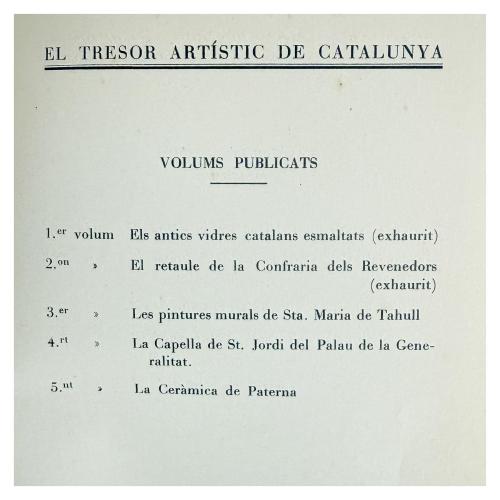 EL TRESOR ARTÍSTIC DE CATALULNYA DE JOSEP Mª FOLCH I TORRES