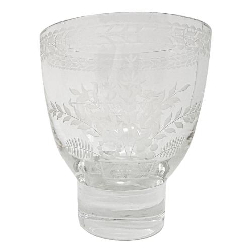 PAREJA DE COPAS EN CRISTAL GRABADO DE MEDIADOS DE SIGLO XX 