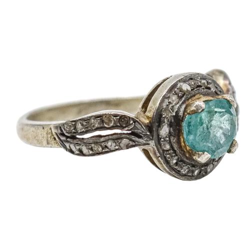 ANILLO CON ESMERALDA Y DIAMANTES