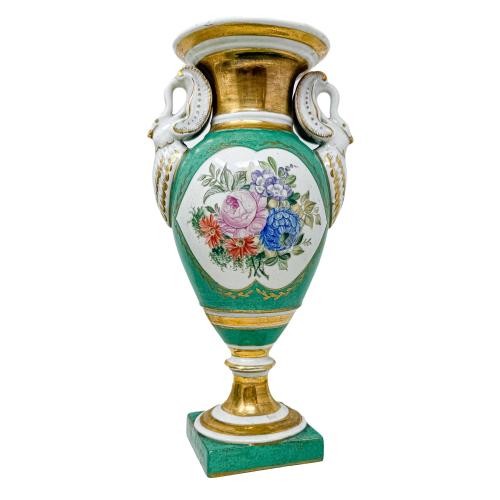 JARRÓN EN PORCELANA DE ESTILO VIEJO PARIS DEL S.XX