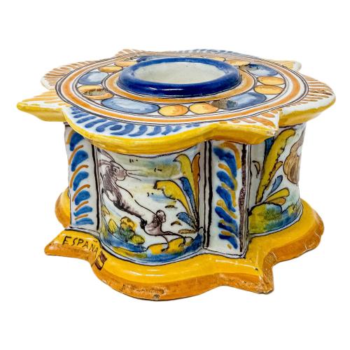 TINTERO EN CERÁMICA DE TALAVERA DE MEDIADOS DEL S.XX