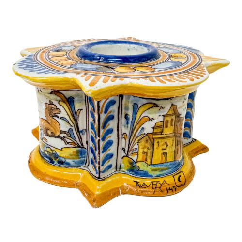 TINTERO EN CERÁMICA DE TALAVERA DE MEDIADOS DEL S.XX