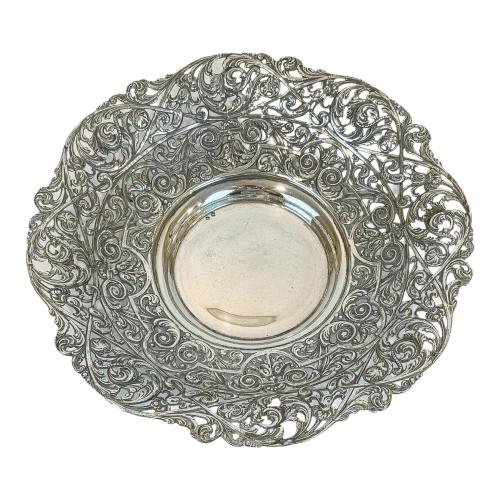 CENTRO DE MESA EN PLATA DE MEDIADOS DEL S.XX