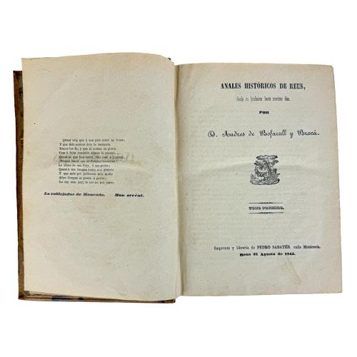 ANALES HISTÓRICOS DE REUS...