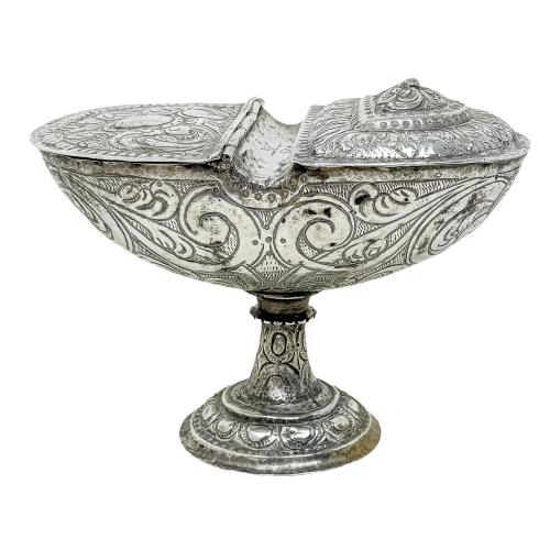 NAVETA DE PLATA ESPAÑOLA DEL SIGLO XVIII