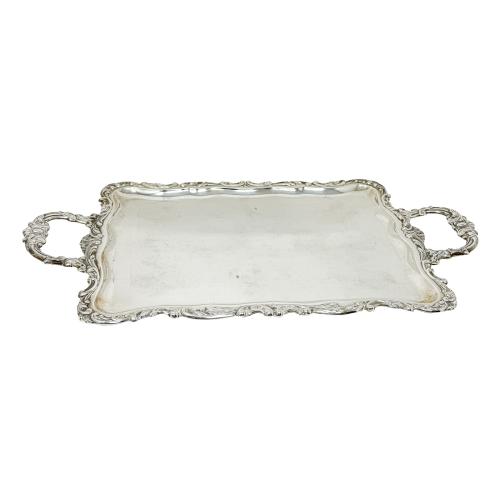 BANDEJA Y PAREJA DE TAZAS DE MEDIADOS Y PRIMERA MITAD S. XX