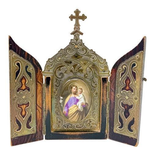 PEQUEÑO TRÍPTICO ALTAR DEL PRIMER TERCIO DEL S.XX