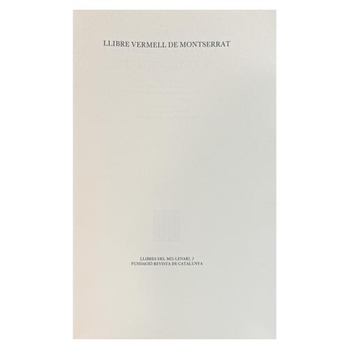 LLIBRE VERMELL DE MONTSERRAT