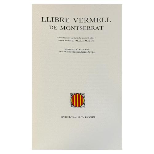 LLIBRE VERMELL DE MONTSERRAT