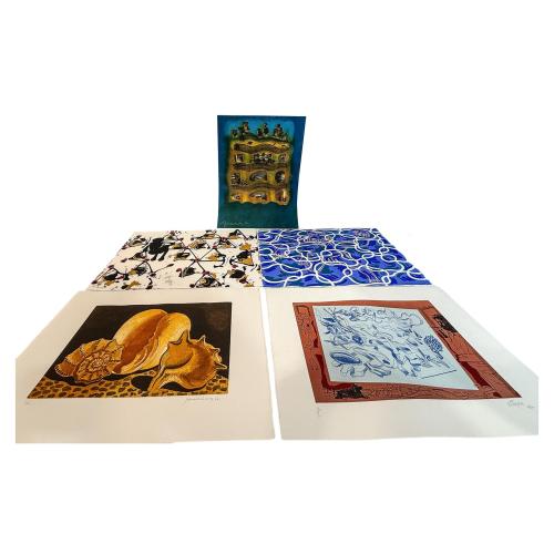 CARPETA CON CINCO LITOGRAFIAS DE DISTINTOS PINTORES
