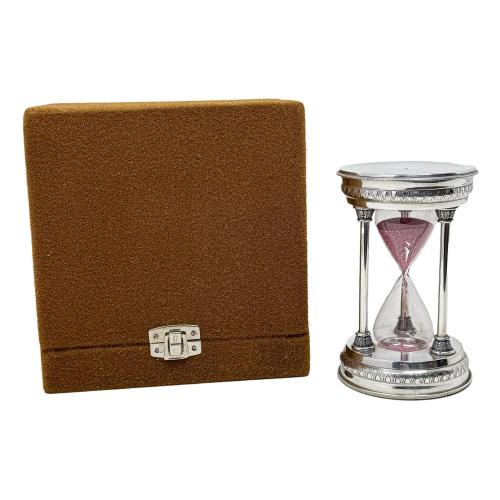 RELOJ DE ARENA DE PLATA DEL ÚLTIMO TERCIO DE SIGLO XX