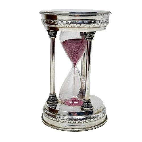 RELOJ DE ARENA DE PLATA DEL ÚLTIMO TERCIO DE SIGLO XX