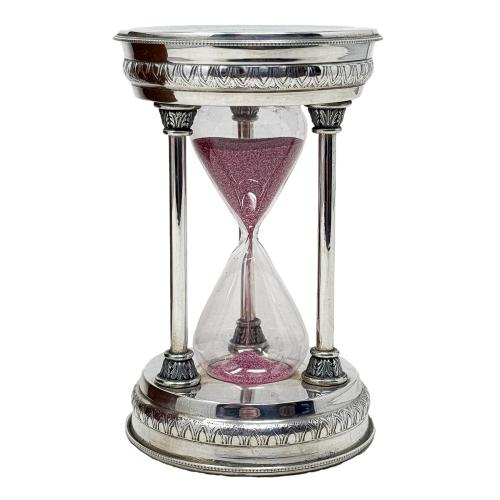 RELOJ DE ARENA DE PLATA DEL ÚLTIMO TERCIO DE SIGLO XX