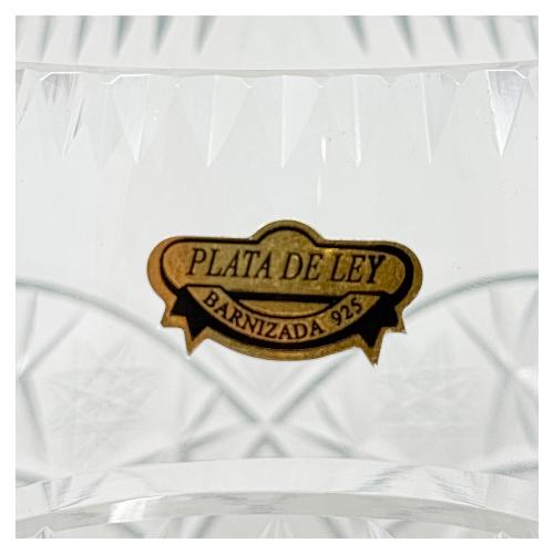 JARRÓN DE CRISTAL Y PLATA DEL ÚLTIMO TERCIO DE S. XX