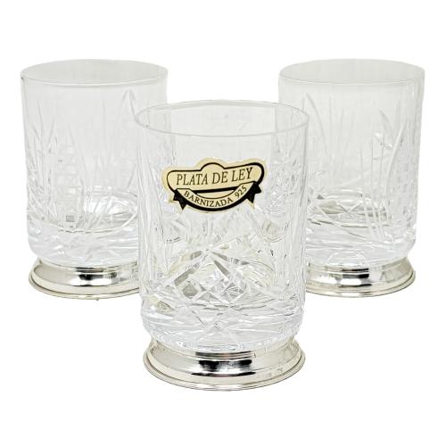 CONJUNTO LICORERO DE CRISTAL Y PLATA DEL ÚLTIMO CUARTO S. XX
