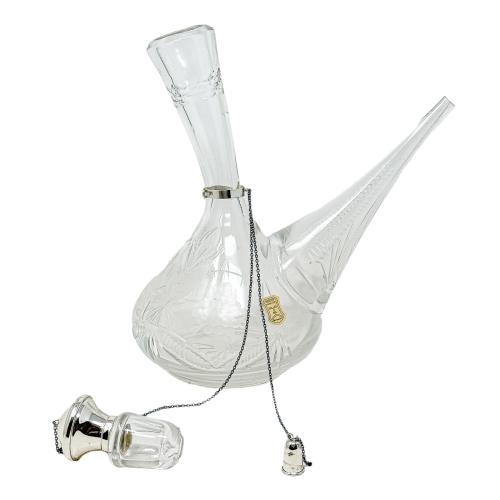PORRÓN DE CRISTAL Y PLATA DEL ÚLTIMO TERCIO DE S. XX