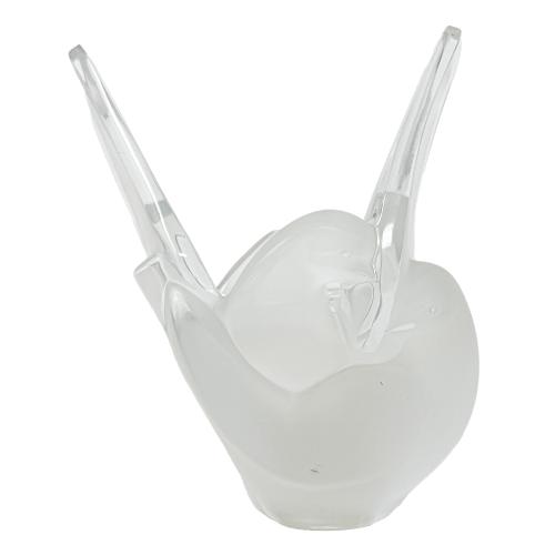 FIGURA DE PÁJARO DE CRISTAL LALIQUE DEL ÚLTIMO CUARTO S. XX