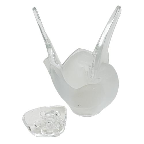 FIGURA DE PÁJARO DE CRISTAL LALIQUE DEL ÚLTIMO CUARTO S. XX