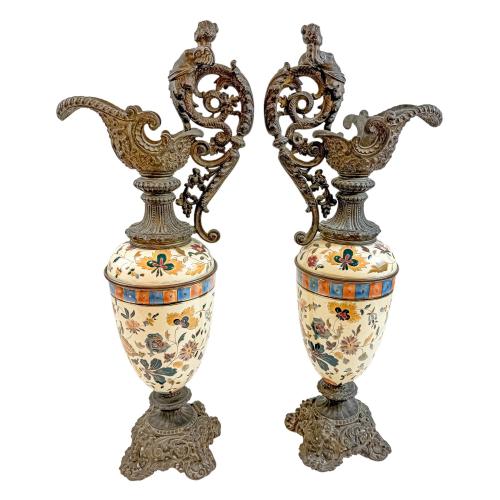 PAREJA DE JARRAS FRANCESAS DE FINALES DEL S.XIX