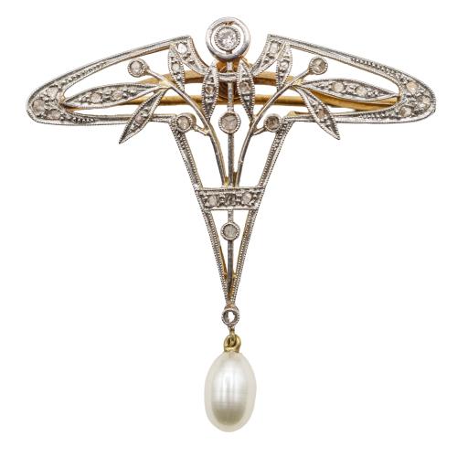 BROCHE COLGANTE ART NOUVEAU, DE PPS. DEL S.XX