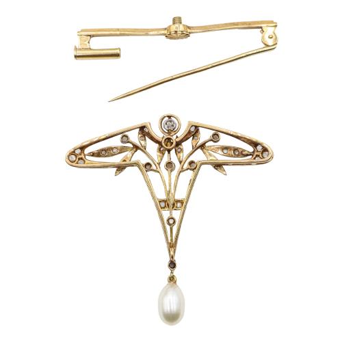 BROCHE COLGANTE ART NOUVEAU, DE PPS. DEL S.XX
