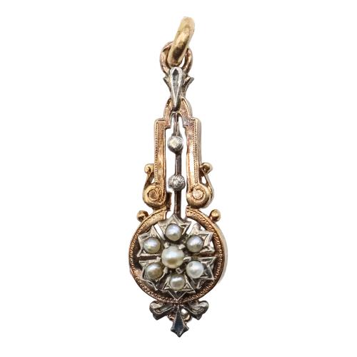 COLGANTE CON PERLAS DEL S.XIX