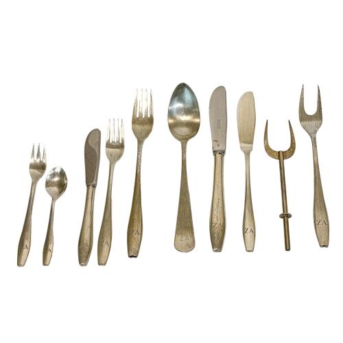 PIEZAS CUBERTERÍA PLATA MEDIADOS SIGLO XX