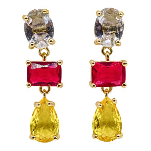PENDIENTES LARGOS DE PLATA CON CIRCONITAS
