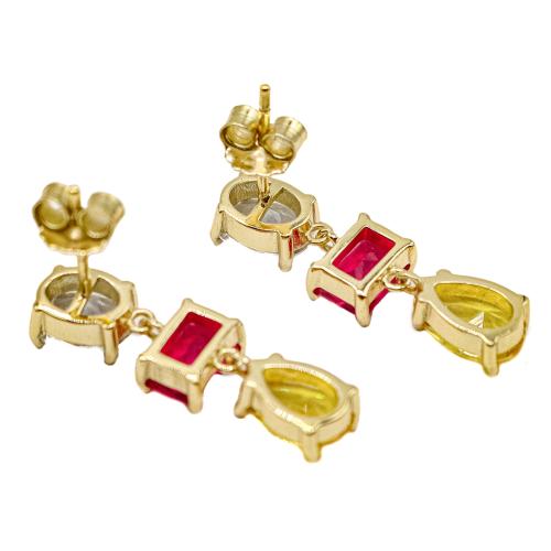 PENDIENTES LARGOS DE PLATA CON CIRCONITAS