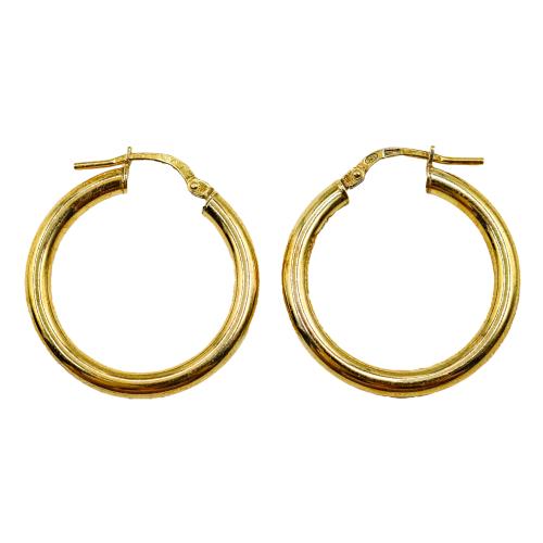 PENDIENTES ARGOLLAS DE PLATA SOBREDORADA 