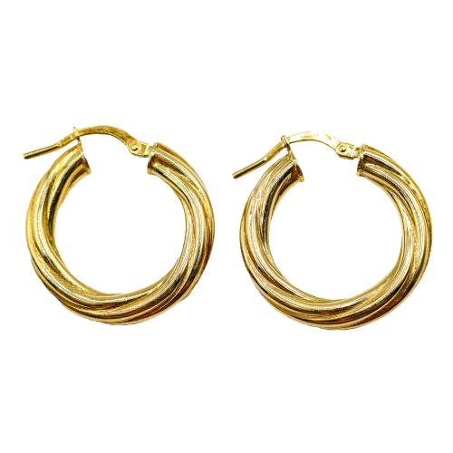 PENDIENTES ARGOLLAS DE PLATA SOBREDORADA 