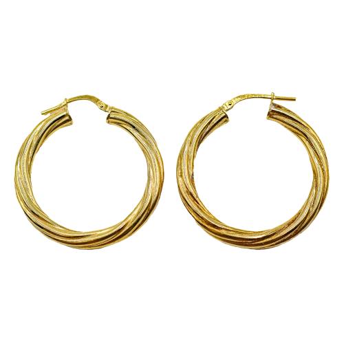 PENDIENTES ARGOLLAS DE PLATA SOBREDORADA 
