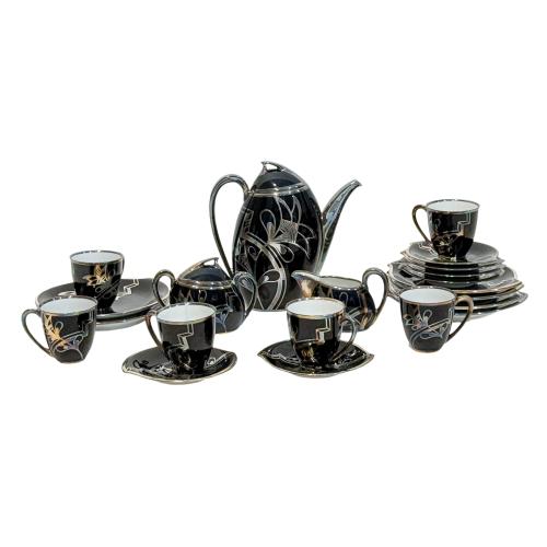 JUEGO DE CAFÉ Y POSTRE EN PORCELANA DE LOS AÑSO 30