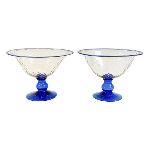 PAREJA DE GRANDES CENTROS EN CRISTAL DEL PRIMER TERCIO S.XX