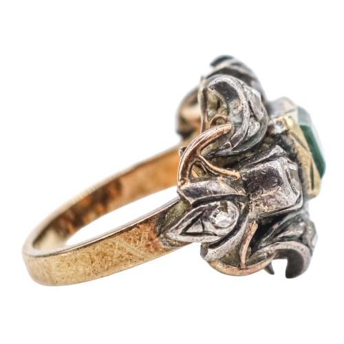SORTIJA CON ESMERALDA Y DIAMANTES DEL S.XIX